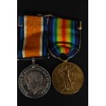 A World War One / medal group pair ( Victory Medal & Great War 1914-1918 Medal) .