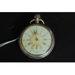 An antique French white metal ( silver marked ' 800 ' ) pocket watch  / stop watch.