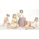 NAO; A collection of 4x Nao porcelain figures - 3x of the Ballet theme, along with another.