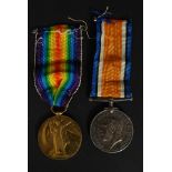 A World War One / medal group pair ( Victory Medal & Great War 1914-1918 Medal) .