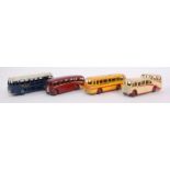 DINKY; A collection of 4x original vintage Dinky Toys diecast model buses,