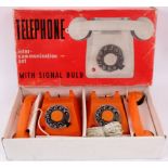 TELEPHONE GAME; An original vintage retro Telephone Intercommunication boxed set / game.