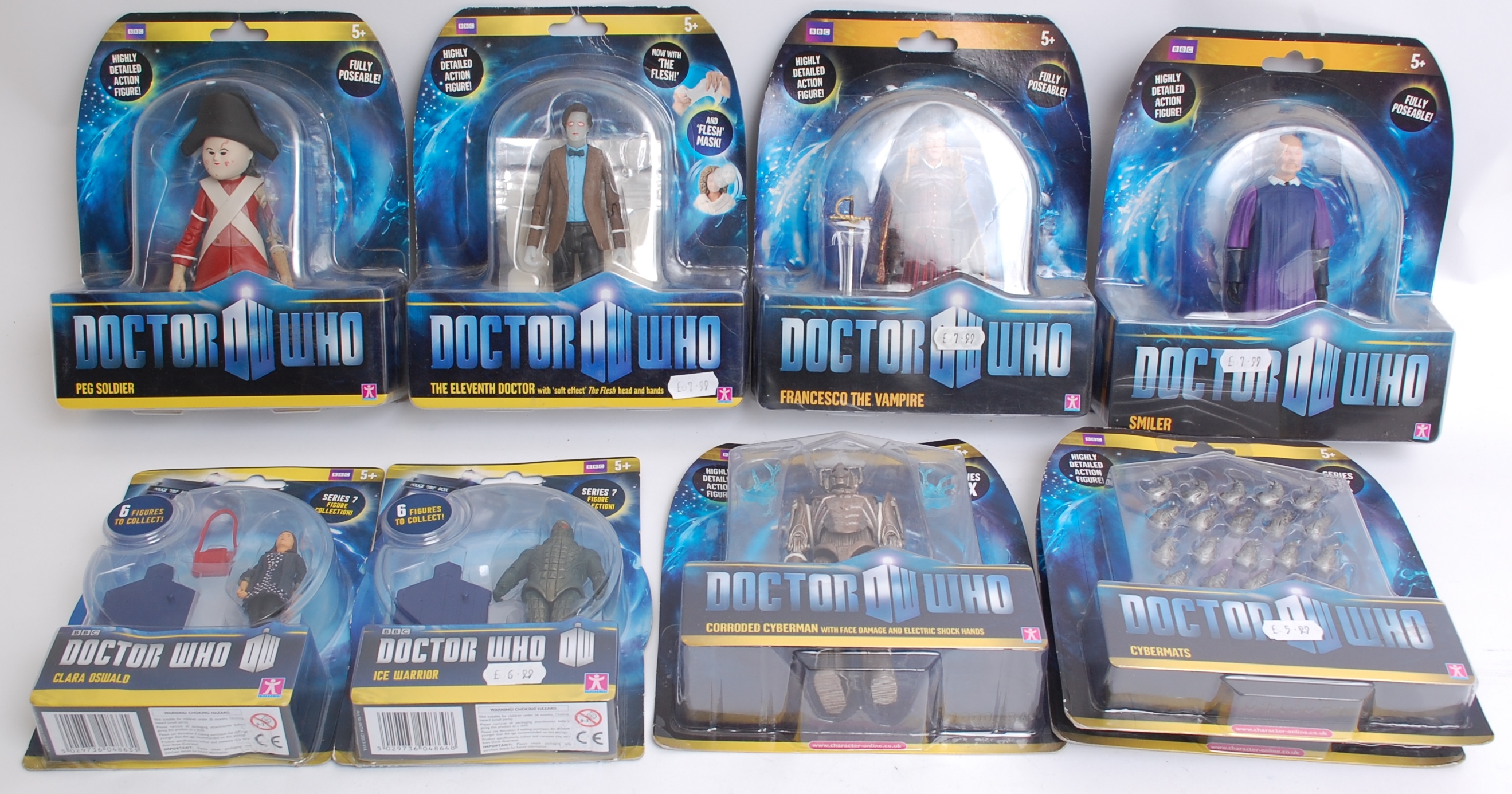 DOCTOR WHO; 9x contemporary Doctor Who unopened action figures,