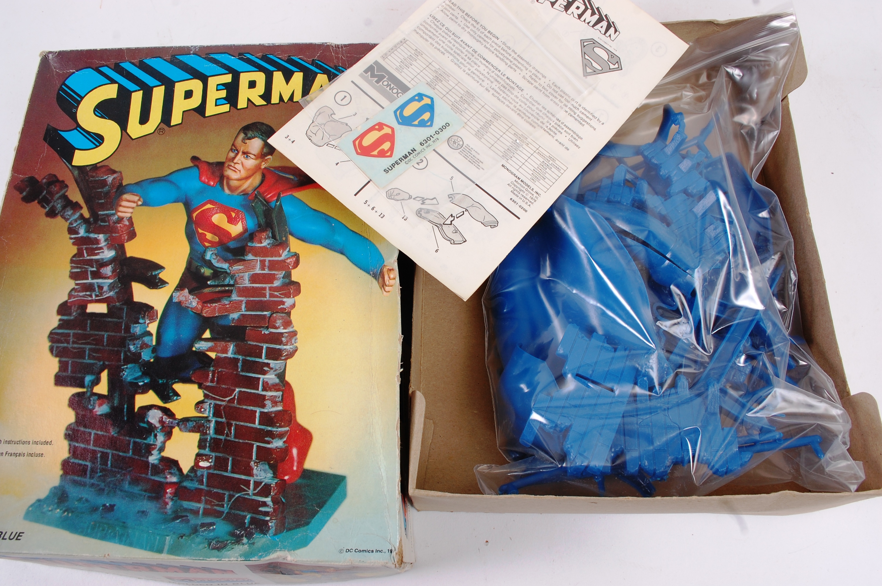 SUPERHERO MODELS; A vintage Monogram DC Comics Superman model kit, appearing to be complete, unused, - Image 2 of 3