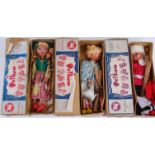 PELHAM PUPPETS; A collection of 3x Brown Boxed vintage Pelham Puppets.