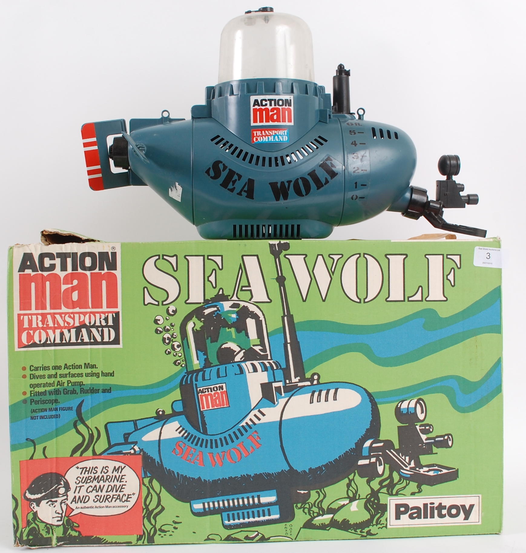 ACTION MAN; an original vintage Palitoy Action Man ' Sea Wolf ' submarine, within the original box.