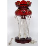 A large Victorian cranberry tinted glass