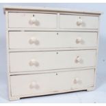 A Victorian painted pine country shabby chic chest of drawers.