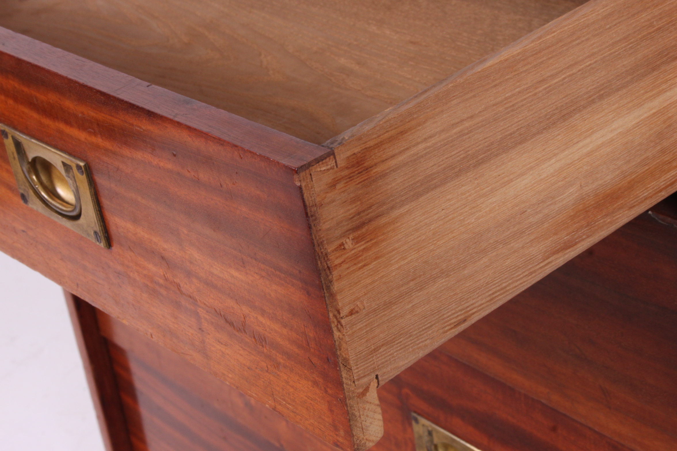 A good quality 1940's teak wood campaign style chest of drawers. - Image 3 of 3