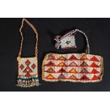 A group of African tribal beadwork to include childs necklace and panel ( see illustrations )