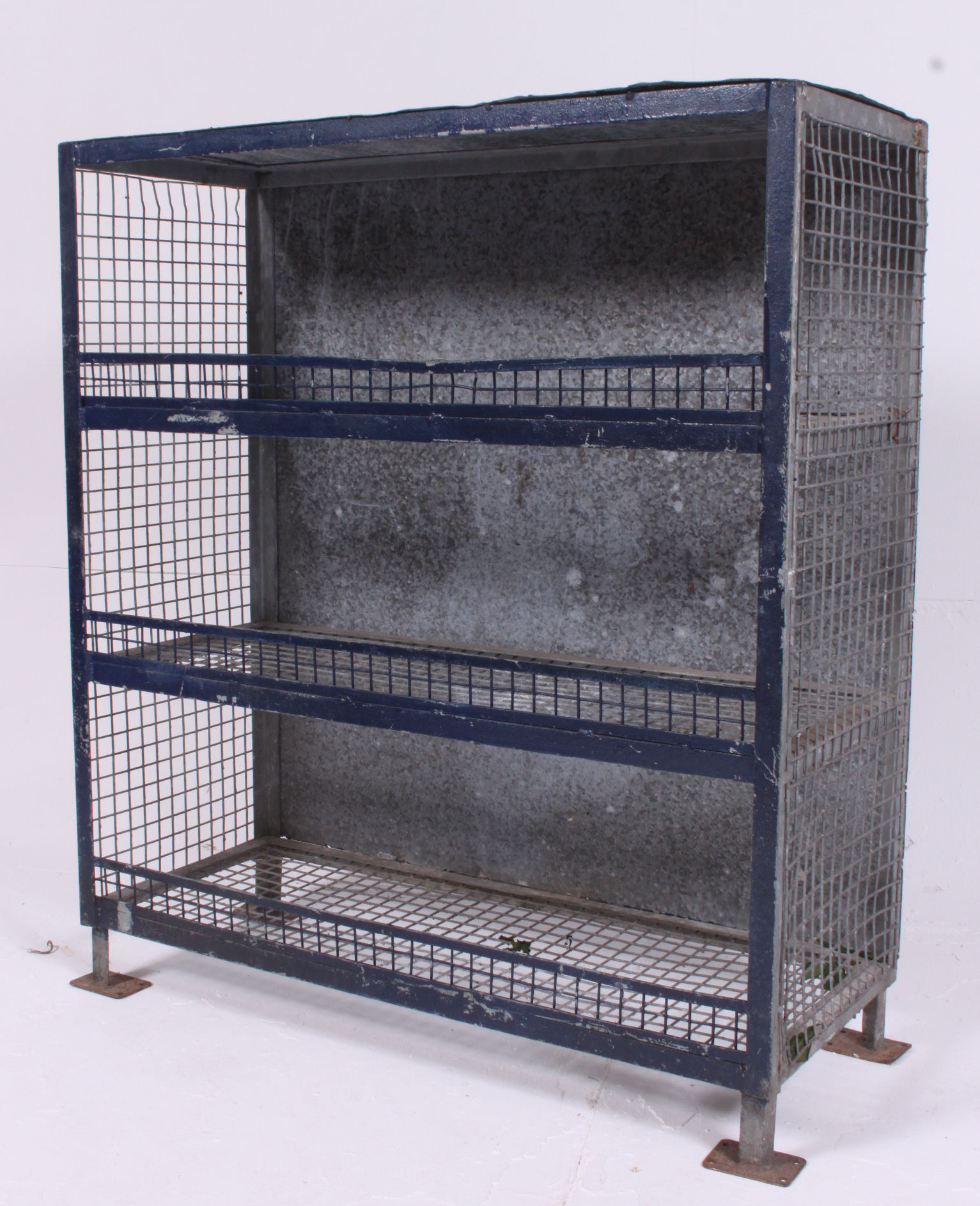 A mid 20th century military Industrial soldiers galvanised metal boot rack.