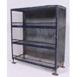 A mid 20th century military Industrial soldiers galvanised metal boot rack.