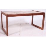A 1970's retro teak and tile top rectangular coffee / occasional table in the manner of g-plan by