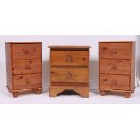 A collection of 20th century pine bedside chests / cabinets,