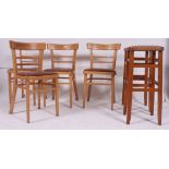 A set of 4 retro vintage 1960|'s chairs together with 2 vintage vinyl padded seat kitchenette