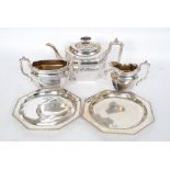 A Daniel & Arter silver plated EPBM tea service comprising teapot,