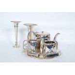 A good quality silver plate tea service comprising matching teapot,