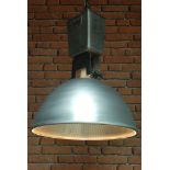 A rare stunning large  Industrial Metal 1950s Holophane Prismpack factory pendant light complete