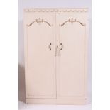 A good quality Louis 15th French shabby chic style bedroom double wardrobe.