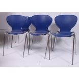 A set of 6 Fritz Hanson style series chairs by Frovi.
