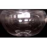 A Royal Copenhagen glass fruit bowl of simple form in clear glass W30cm