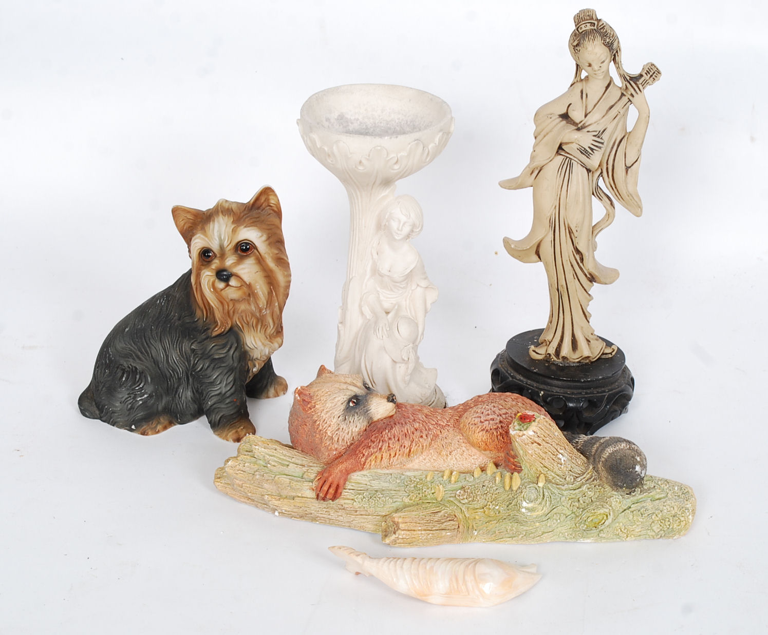A collection of 20th century plaster Bossons style figurines to include one in the form of a