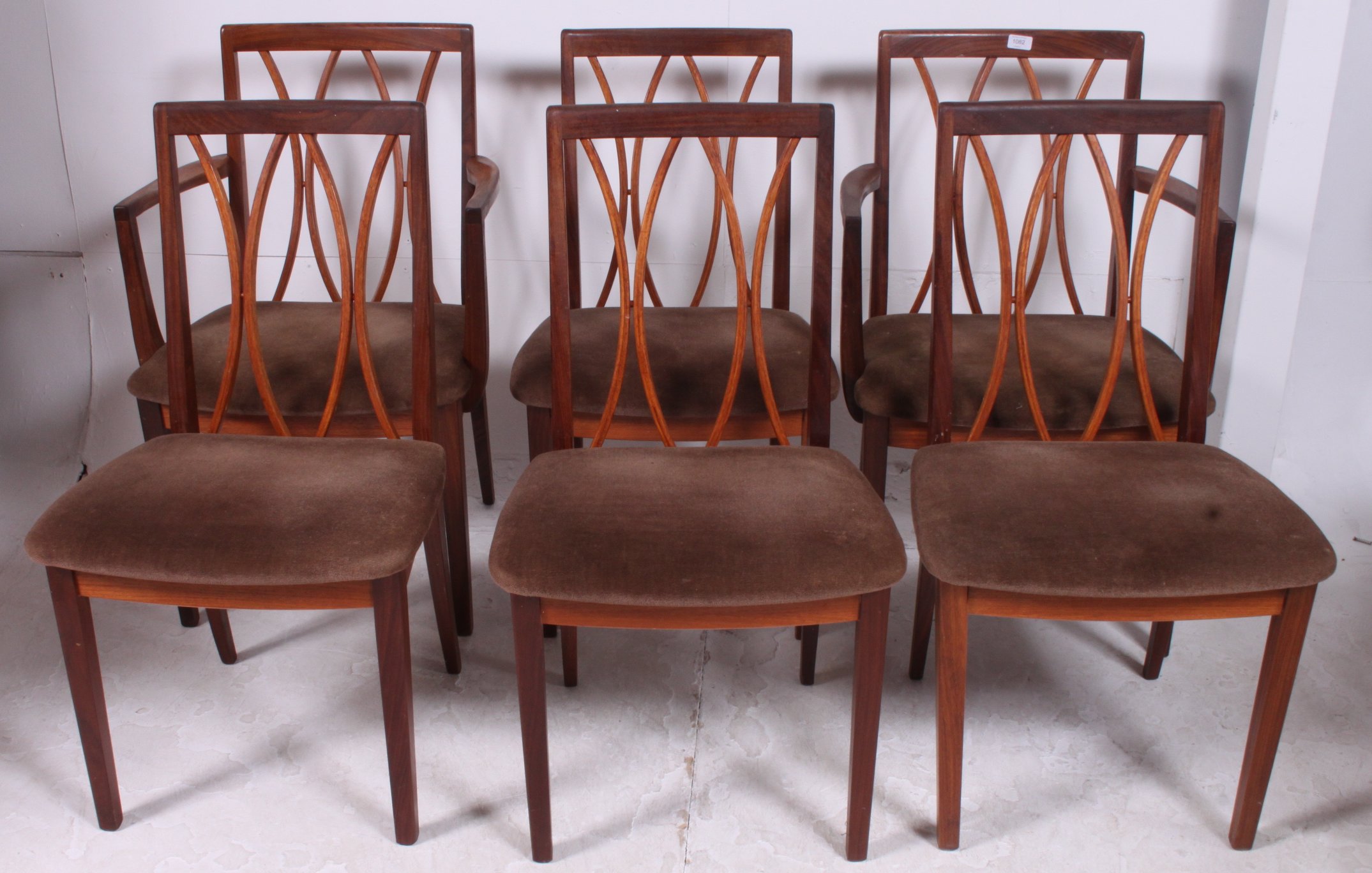 A set of 6 1970's retro vintage teak wood dining chairs by G-Plan. - Image 2 of 4