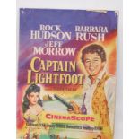 A vintage mid 20th century cinema poster ' Captain Lightfoot ' - Cinemascope starring Rock Hudson &