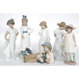 Nao / Lladro; A collection of 6x Nao / Lladro figurines - each of children.