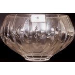 A cut glass crystal fruit bowl signed to the base Stuart W27cm