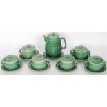 A Bourne Denby ' Epic ' soup service set comprising jug and stand and 6 serving bowls with lids and