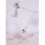 An original retro Hadrill Horstmann counterbalance anglepoise lamp, in white.