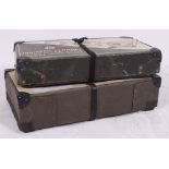 Two vintage laundry cases with original advertising notation for Innisfail Laundry Aldershot and