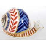 An early Royal Crown Derby paperweight in the shape of a Garden Snail,