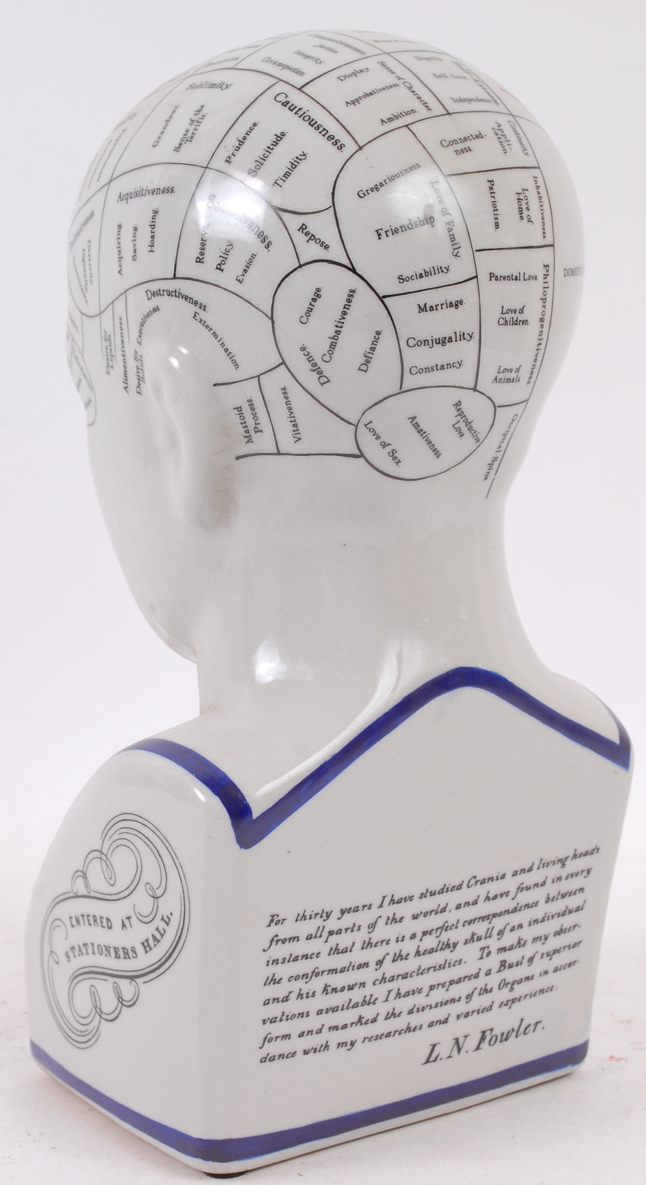 A vintage style ceramic china phrenology head H29cm - Image 2 of 3