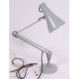 An excellent quality Herbert Terry anglepoise industrial desk lamp in original grey finish with