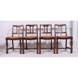 A set of 6 Art Deco 1940's dining chairs  having drop in seats,