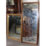 A vintage style Moet & Chandon mirror - pub advertising mirror in original frame together with