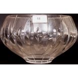 A cut glass crystal fruit bowl signed to