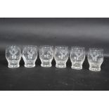 A set of six Masonic firing glasses, eng