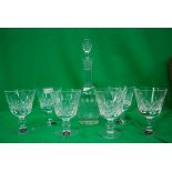 A crystal glass decanter along with 6 St