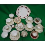 A group lot of various cups and saucers