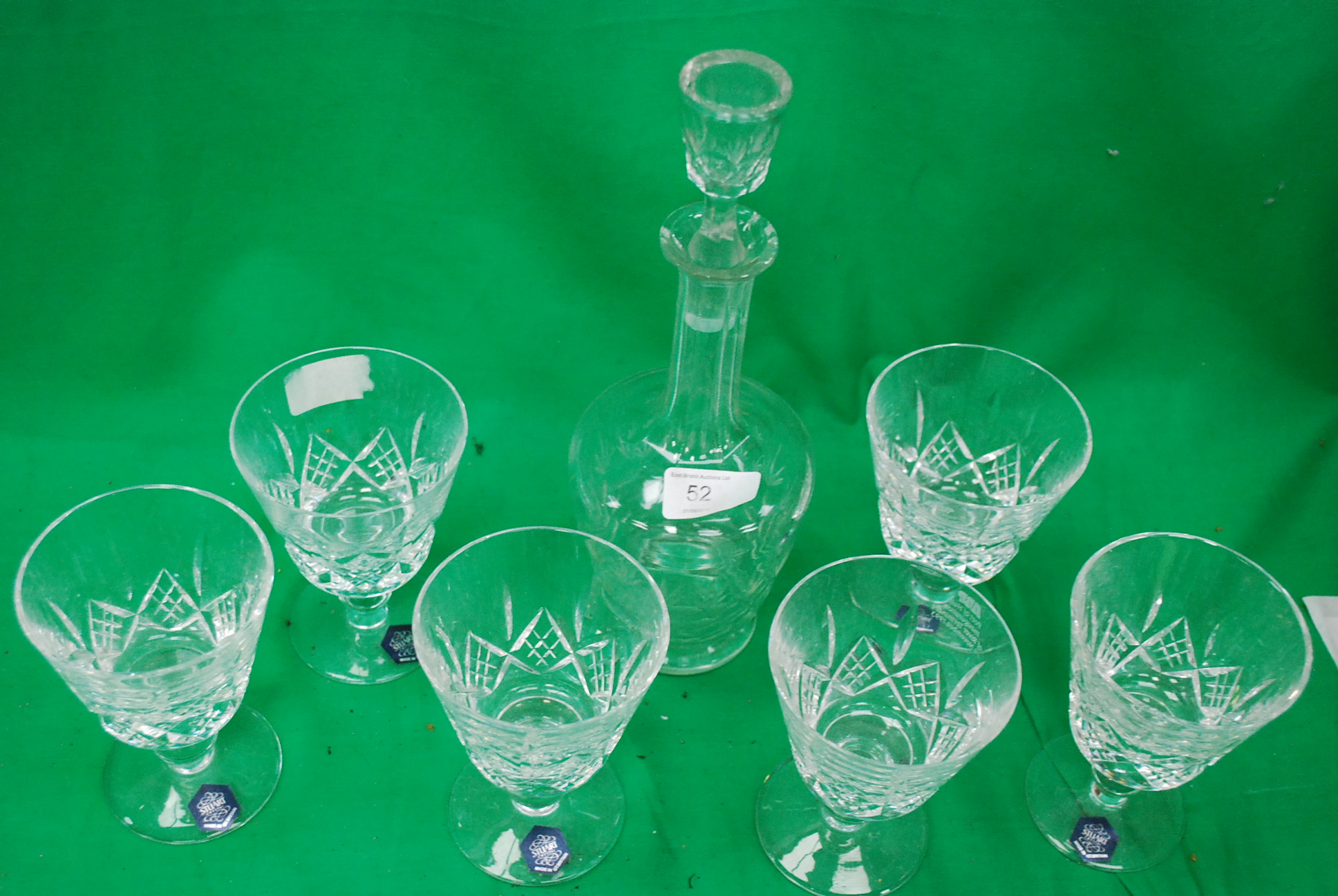 A crystal glass decanter along with 6 St - Image 2 of 3