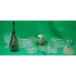 A collection of glassware to include cut