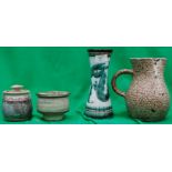 A group of 4 pieces of studio pottery to