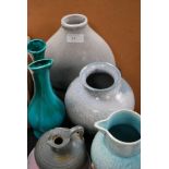 A group of studio pottery vases and jugs