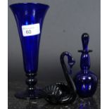 Three pieces of Blue  glass,