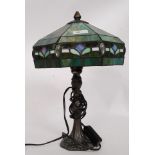 A  good quality Tiffany style leaded glass table lamp.