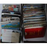 A box of postcards to include many subjects dating through early to late 20th century, seaside,