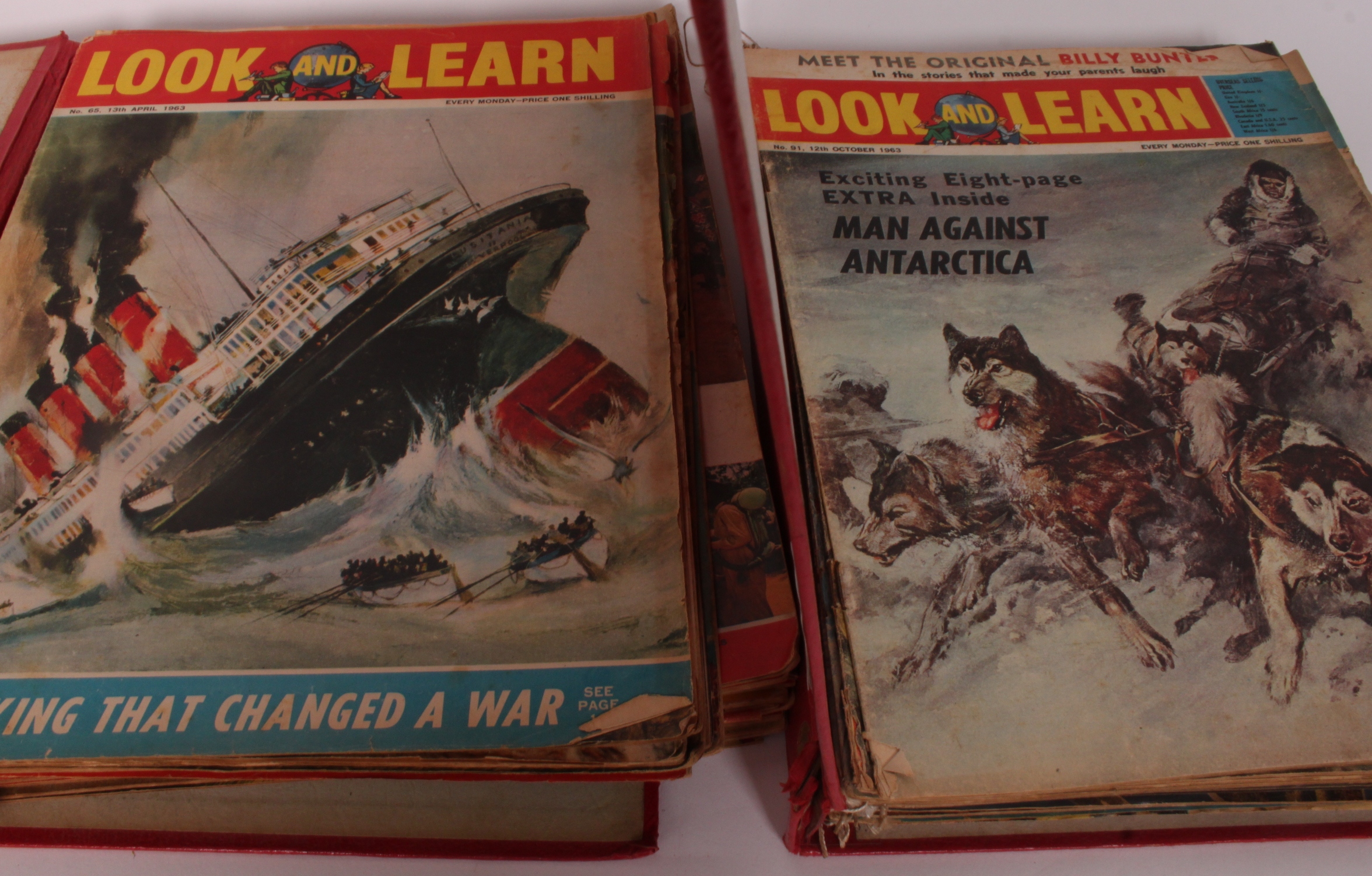 A collection of vintage mid 20th century ' Look & Learn ' magazines dating to 1963 & 1964 to
